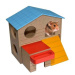 DUVO+ Barevný dřevěný domeček pro drobné hlodavce 13 × 16 × 15,5 cm