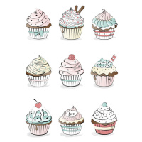 Ilustrace Cupcakes, Martina Pavlova, 30 × 40 cm