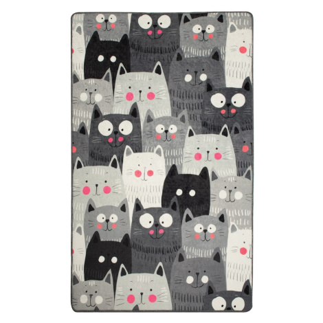 Conceptum Hypnose Dětský koberec Cats 140x190 cm šedý