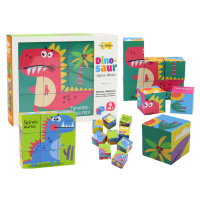 mamido  Edukační puzzle 6v1 skládačka kostky 6 obrázků dinosauři 9 dílů