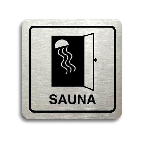 Accept Piktogram "sauna II" (80 × 80 mm) (stříbrná tabulka - černý tisk)