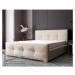 Luxusní čalouněná postel v glamour stylu béžová 180 x 200 cm bez úložného prostoru