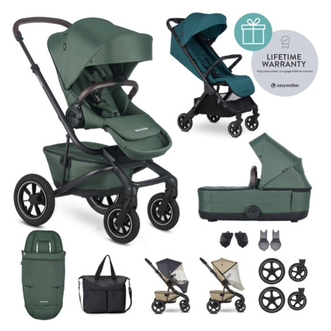 EASYWALKER Kočárek kombinovaný Jimmey Pine Green XXL AIR + RWS + Jackey Teal Green