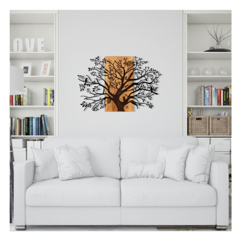 Nástěnná dekorace 85x58 cm strom dřevo/kov Donoci