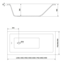 MEXEN/S Cubik obdélníková vana 170 x 70 cm s panelem + vanová zástěna 70 cm, černá vzor fix 5503