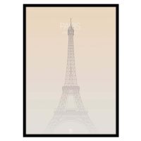 Plakát v rámu 50x70 cm Paris Eiffel Tower – Malerifabrikken