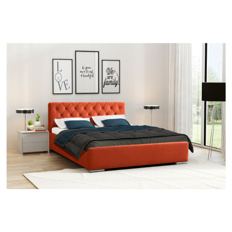 Eka Čalouněná postel Elegant 180x200 cm Barva látky Trinity: (2317) Oranžová, Úložný prostor: S 