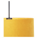 Závěsná lampa s velurovým odstínem okrová se zlatem 35 cm - Combi