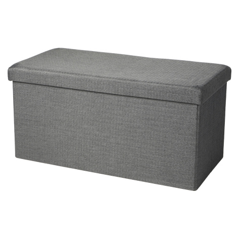 DOCHTMANN Taburet skládací s úložným prostorem tmavě šedý 76 × 38 × 38 cm