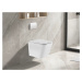 DEANTE Podomítkový rám, pro závěsné WC mísy + SLIM tlačítko bílé + WC INVENA PAROS + SEDÁTKO CST