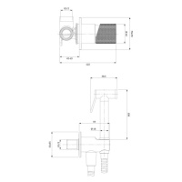 OMNIRES CONTOUR podomítková bidetová baterie zlatá kartáčovaná /GLB/ SYSCTBI1GLB