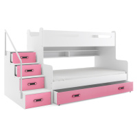 BMS Dětská patrová postel MAX 3 Barva: Růžová