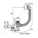 RAVAK Odtokové systémy Vanová odtoková a přepadová souprava, délka 570 mm, ClickClack, matná čer