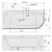 Polysan VIVA L MONOLITH asymetrická vana 170x75x60cm, bílá