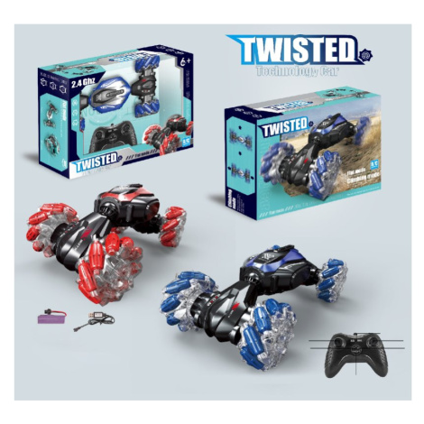 Mamido Autíčko na dálkové ovládání + Ovládání pohybem ruky Twisted 360° 4x4 modré RC