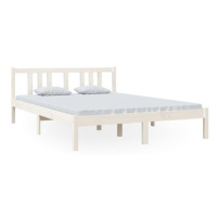 Rám postele bílý masivní dřevo 140 × 200 cm, 814885