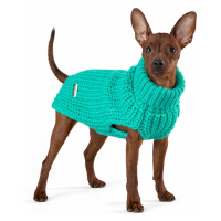 Ručně pletený svetr pro psy Paikka - světle zelený Velikost: 50