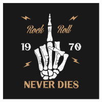 Ilustrace Rock-n-Roll music grunge typography for t-shirt., Roman Prysiazhniuk, 40 × 40 cm