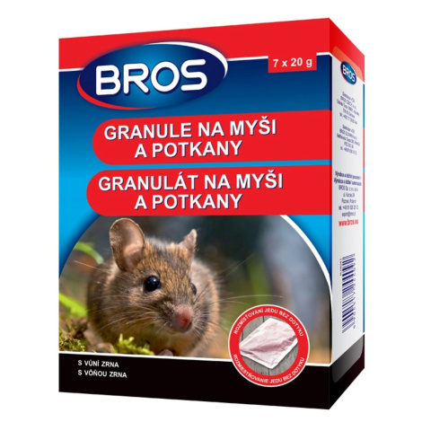 Bros Granule na myši a potkany Rodenticid 7 x 20 g