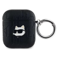 Pouzdro Karl Lagerfeld KLA2PGCHPK AirPods 1/2 cover black Monogram Choupette Head (KLA2PGCHPK)