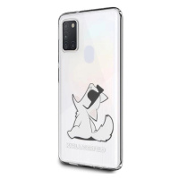 Pouzdro Karl Lagerfeld Choupette Fun pro Samsung Galaxy M21 - transparentní