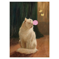 Ilustrace Bubble Gum and Cat, The Art Concept, 30 × 40 cm