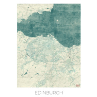 Mapa Edinburgh, Hubert Roguski, (30 x 40 cm)