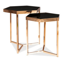 Přístavný stolek MALUS černá/zlatá