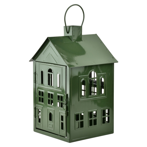 Mondex Kovová lucerna Roger 20,3x20x33,8 cm zelená