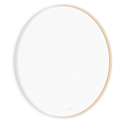 Nimco Bílé LED zrcadlo 28W, Ø 90 cm se dvěma dotykovými senzory