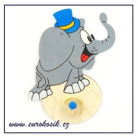 Dětský věšák slon s klouboukem 13x15