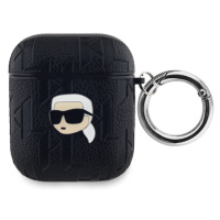 Pouzdro Karl Lagerfeld PU Embossed Karl Head Apple AirPods 1/2 Black