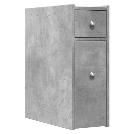 vidaXL Úzká koupelnová skříňka na kolečkách betonově šedá kompozit