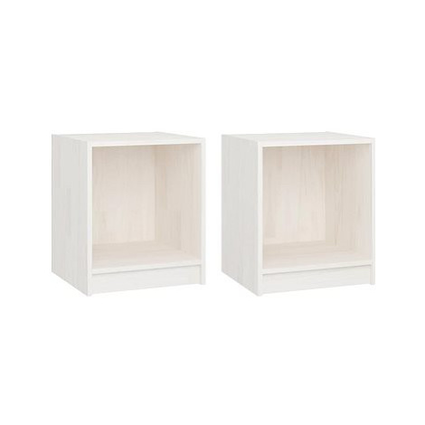 SHUMEE Noční stolky 2 ks bílé 35,5 × 33,5 × 41,5 cm masivní borové dřevo, 809922