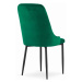 Set tří jídelních židlí CAPRI samet zelená (černé nohy) (3ks)