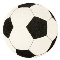 Koberec Weliro fotbalový míč, černý / krémový