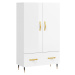 vidaXL Skříň highboard lesklá bílá 69,5 x 31 x 115 cm kompozitní dřevo