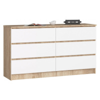 Ak furniture Komoda Rollo K 138,4 cm dub sonoma/bílá