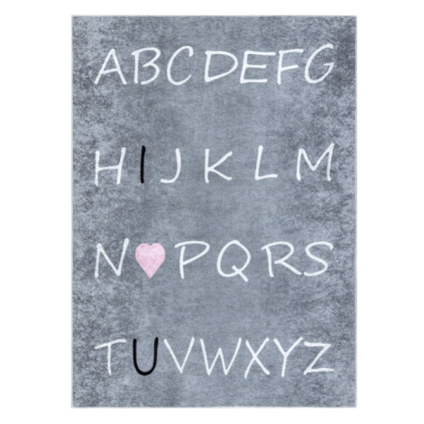 Dětský koberec JUNIOR 52106.801 abeceda, šedý