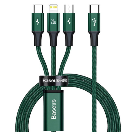 Kabel Baseus Rapid Series 3-in-1 cable USB-C For M+L+T 20W 1.5m (Green )