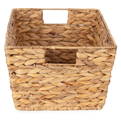 Compactor ručně pletený koš z vodního hyacintu BOGOTA - L, s madly, 40 x 30 x 20 cm