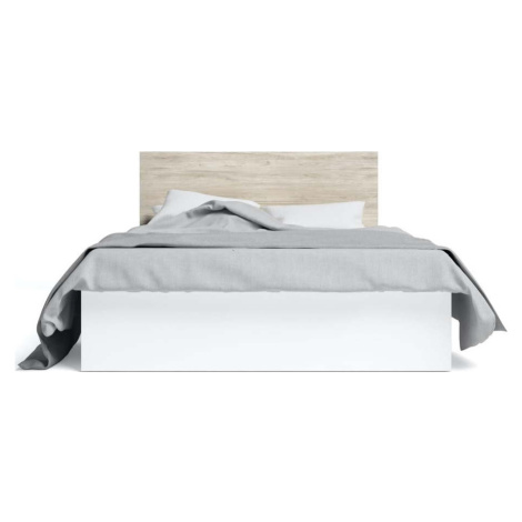 Bílá dvoulůžková postel s úložným prostorem a roštem 160x200 cm Sahara - Marckeric