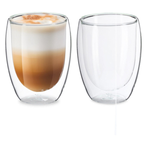 Relaxdays SKLENICE Transparentní 2dílný-set na Latte Macchiato dvojitá stěna