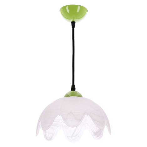 Závěsná lampa COLORI, pistáciová, kovová, 1x60W, E27, bílé stínidlo, moderní, stropní svítidlo,  CANDELLUX