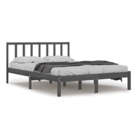 Rám postele šedý masivní borovice 160 × 200 cm, 3105083