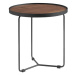 Estila Moderní kulatý příruční stolek Forma Moderna dřevěný hnědý 50cm