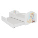 ArtAdrk Dětská postel CASIMO II | s přistýlkou ​​a zábranou Provedení: Pejsek a kočičkou