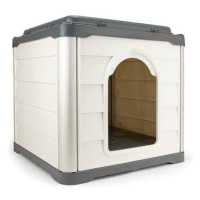 Loboo Domeček pro psy a kočky Smartkave cube antracit s rovnou střechou 76,5 × 66 × 66,5 cm