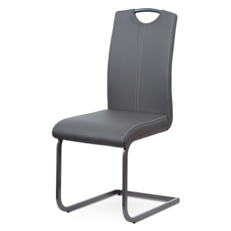 Jídelní židle PHAMONG, šedá ekokůže/šedý kov Autronic