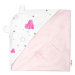 Baby Nellys Zavinovací deka s kapucí, bavlna + jersey, I love Girl Baby Nellys, růžová